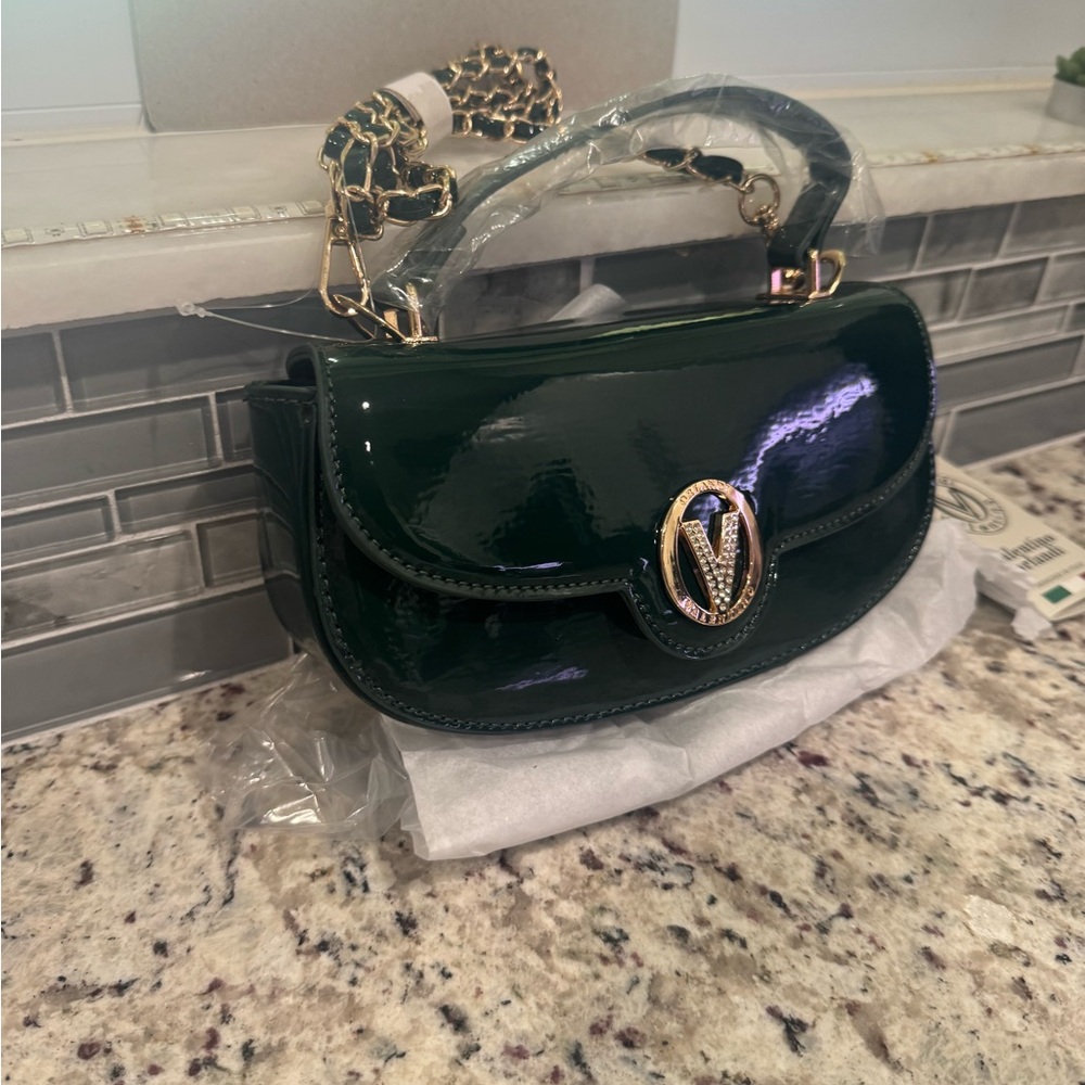 Valentino Orlandi Forest Green Crossbody with Removable Strap Style NWT MSRP$210 - Picture 3 of 10